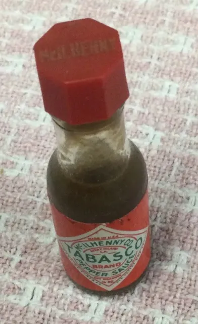 Vintage miniature, Tabasco hot sauce 1/4 Oz. bottle, mini collectible.