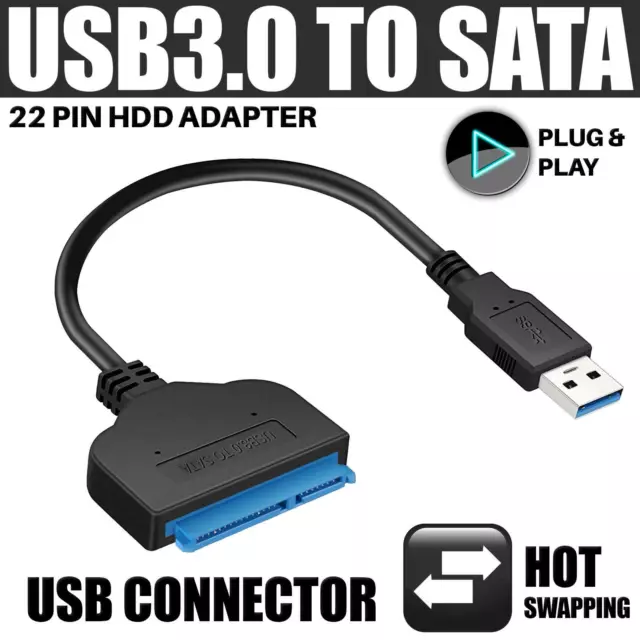 USB 3.0 to 2.5 SATA 3 Hard Drive 22 Pin Adapter Cable UASP Converter For SSD HDD