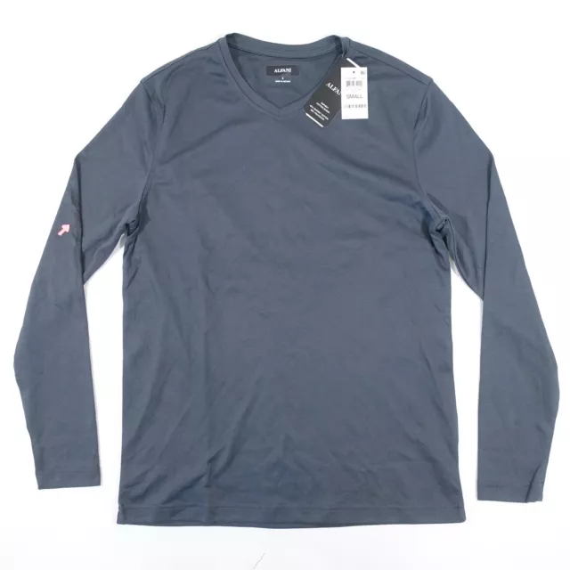 ALFANI Grigio Piccolo Leggero Elasticizzato Scollo A V Maglione Uomo Difetto
