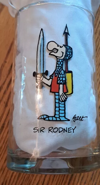 Vintage 1983 Arby's Collector Series Wizard of ID "Sir Rodney" Glass Drinkware