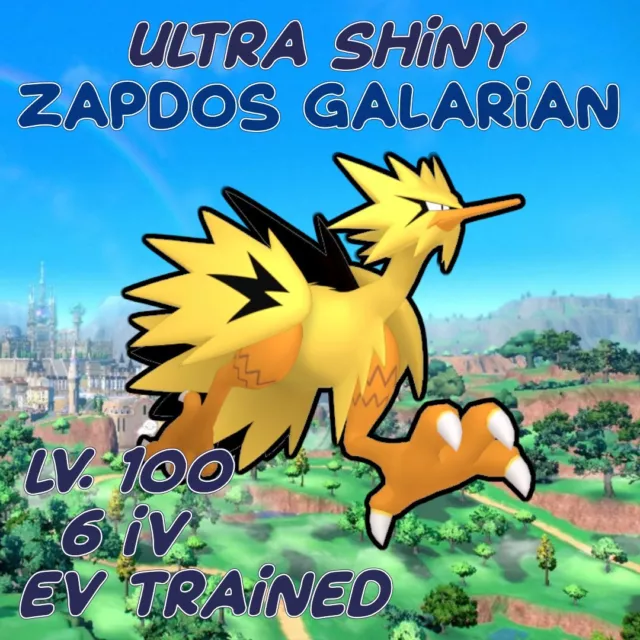 Pokemon Scarlet and Violet Shiny Galarian Zapdos 6IV-EV Trained –  Pokemon4Ever