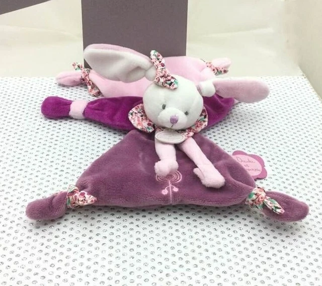 Doudou et Compagnie doudou attache-sucette Lapin Cerise rose