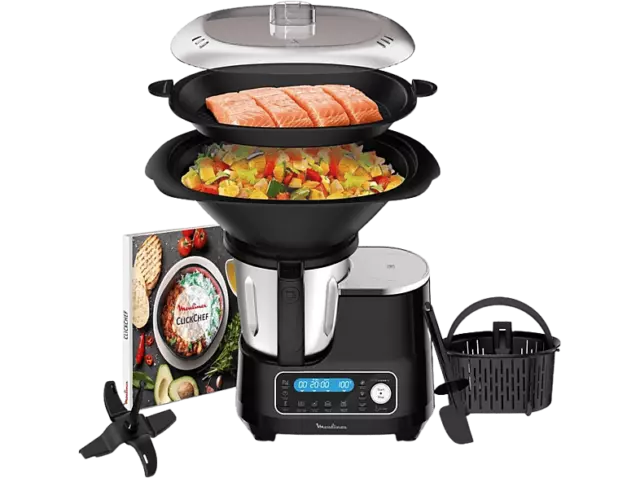 Robot de cocina - Moulinex ClickChef HF4SPR30, 5 programas, 32 funciones, 13 vel
