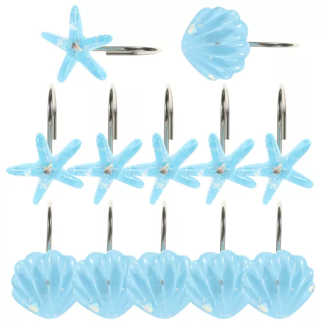 Nautical Seashell Shower Curtain Hooks Coastal Decoration-DH