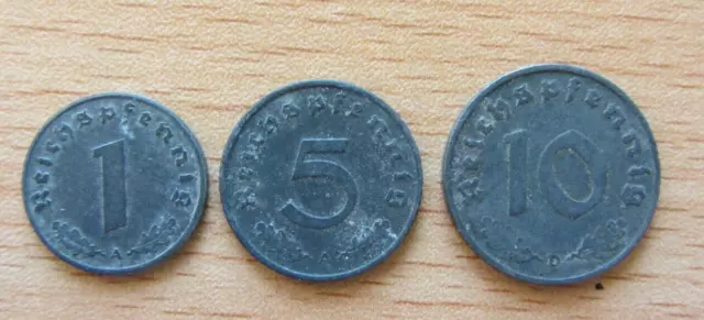 Drei Münzen drittes Reich