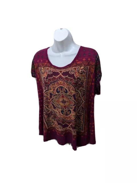 Lucky Brand Persian Carpet Tee T Shirt Womens 2X Short Sleeve 3