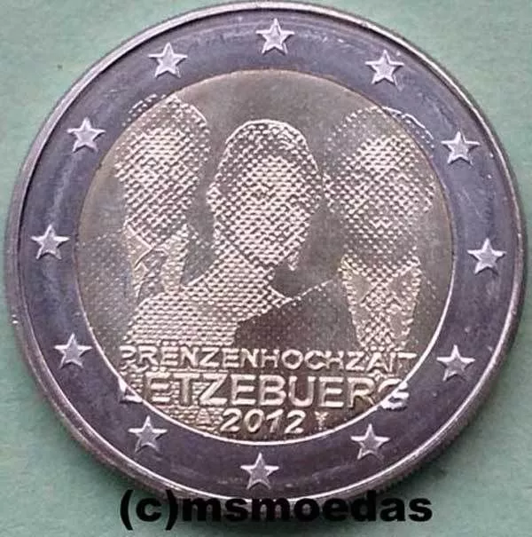 Luxemburg 2 Euro Gedenkmünze 2012 Hochzeit Guillaume commemorative coin