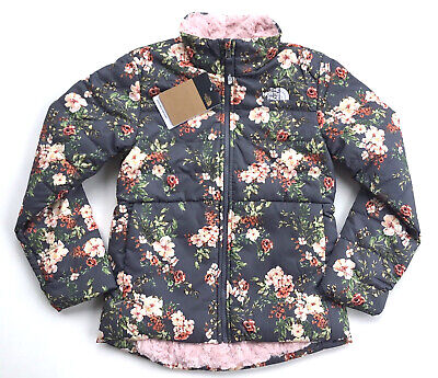 New North Face Girls Reversible Mossbud Swirl Jacket Floral Youth L Large 14 16