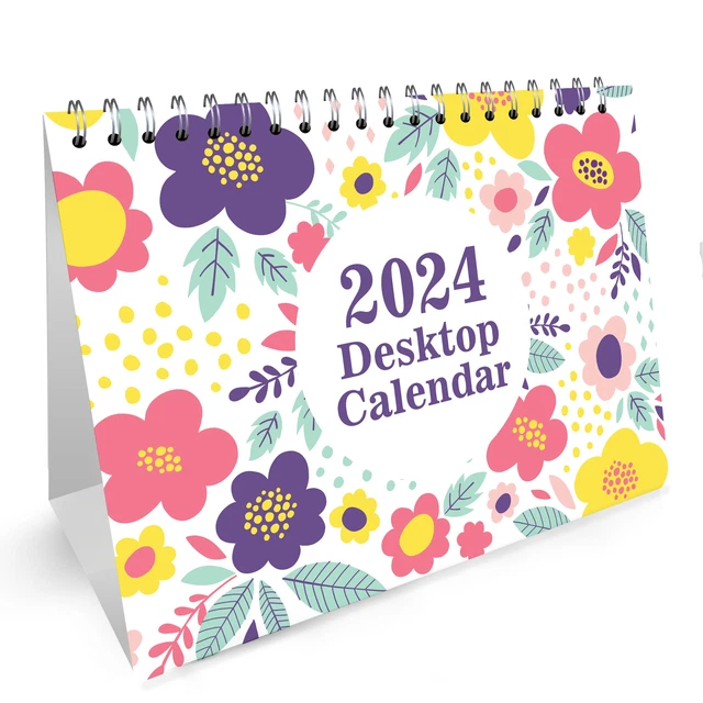 2024 CALENDAR FLORAL Desk Calendar 2024 Monthly Desktop Calendar