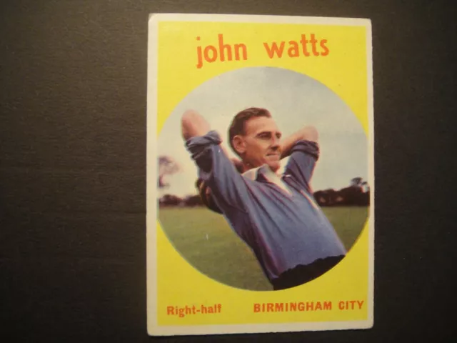 A&BC Footballers 1960 Black Back  #32 JOHN WATTS BIRMINGHAM CITY