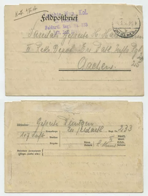 97604 - Feldpostbrief - 4.2.1916 nach Aachen