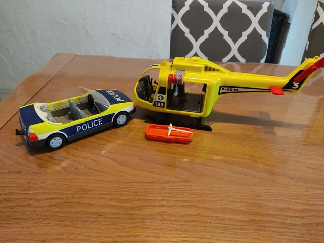 Set Jouet Police Tachan | Hélicoptère + Voiture Avec Lumières Et Sons | Échelle 1:14 | Pour Enfants Dès 3 Ans