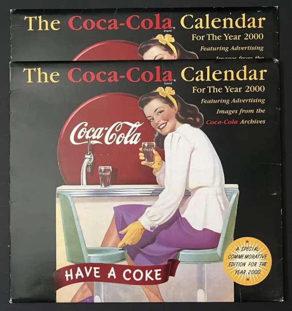 Vintage 2000 Coco-Cola Coke Commemorative Calendar Lot of 2
