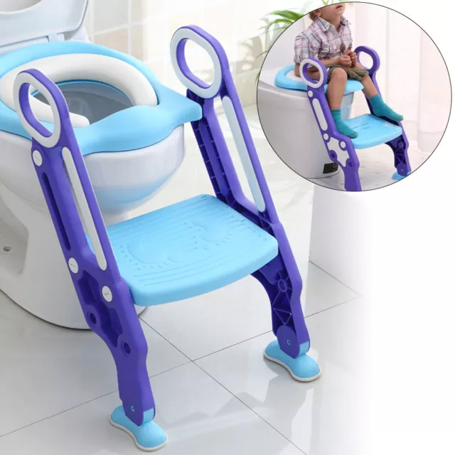 Bébé Siège de Toilette intégré Enfant Pliable Réglable Avec Marches Antidérapant