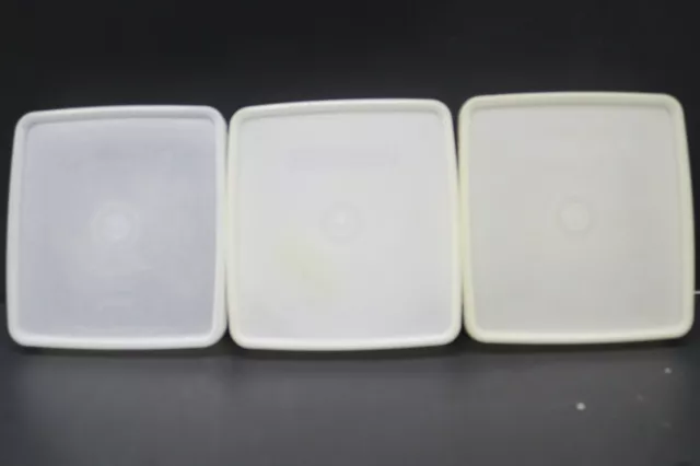 Lot of 3 Vintage Tupperware #670 Square A Way Sandwich Keepers w Lids 2
