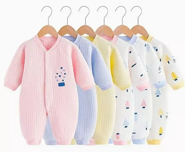 Baby Boy Girl Romper Jumpsuit Bodysuit Sleep and play Pjs 100% Organic Cotton