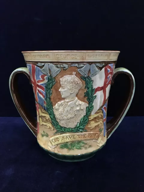 Rare 1937 Royal Doulton Loving “King George VI & Elizabeth” Coronation Cup Noke