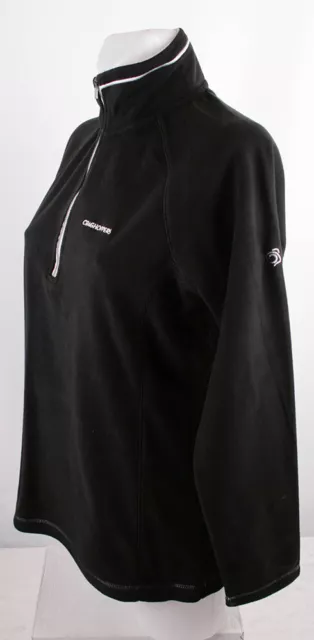 Craghoppers Donne Outdoor Viaggio Seline Mezza Zip Pullover IN Pile Nero D 36