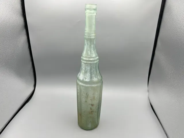 Antique Large Tall Champion Vinegar Bottle 14.5” Tall Aqua Blue