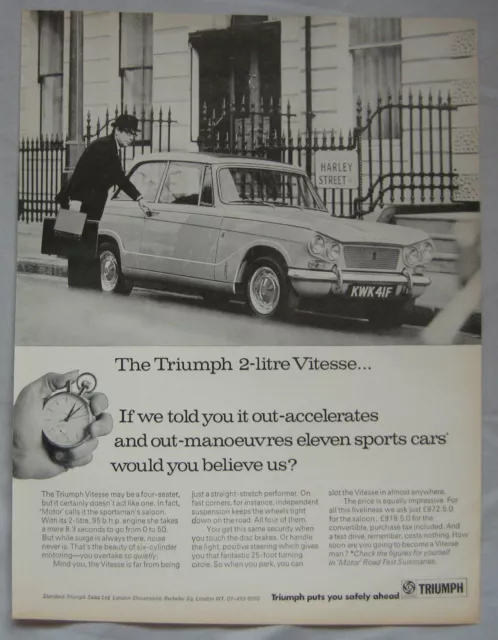 1968 Triumph 2-litre Vitesse Original advert