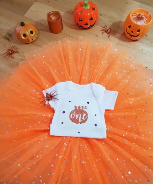 Tutù tutù per bambine 1 ° costume zucca di Halloween regalo torta smash body Regno Unito