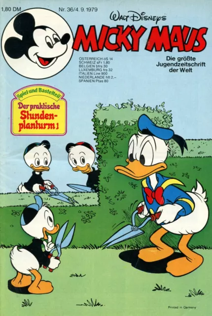 Comic MICKY MAUS, Ehapa, Nr. 36 von 1979, komplett mit Beilage, guter Zustand