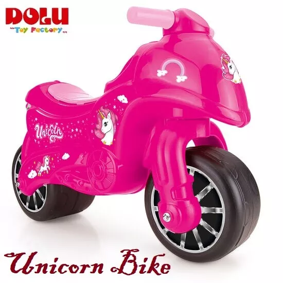 Dolu Unicorn My First Moto Kids Motor Ride On Toy Motorcycle Balancing Bike-Pink