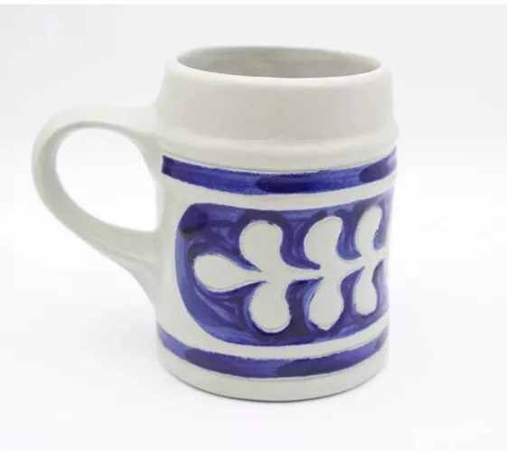 Williamsburg Salt Glazed Large Pottery Cobalt Stoneware Coffee Tea Mug Cup