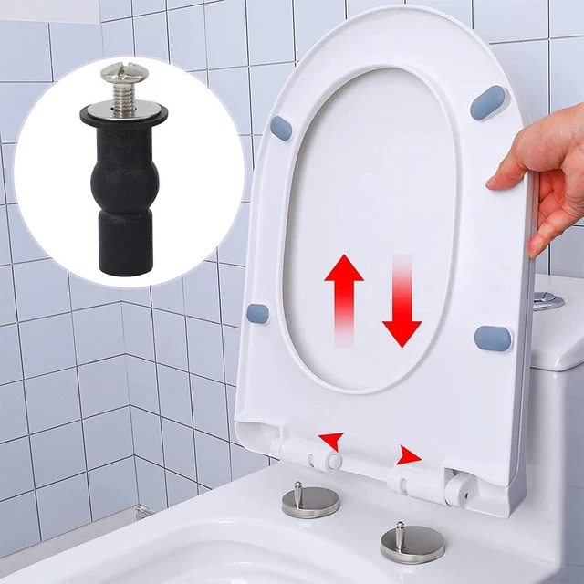 REPLACE OLD TOILET Seat Screws and Hinges Easy Fix with Rubber
