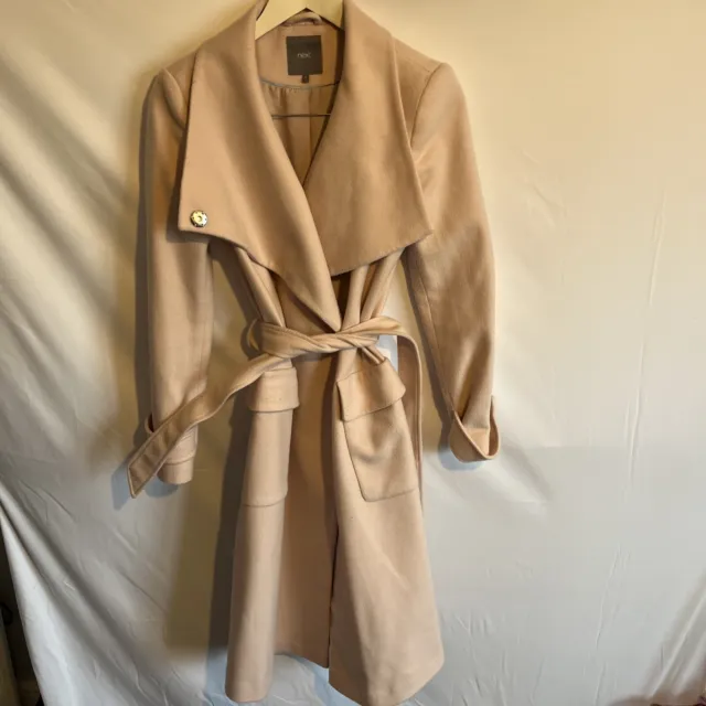 Next Womens Light Pink Stylish Trench Coat Size 10