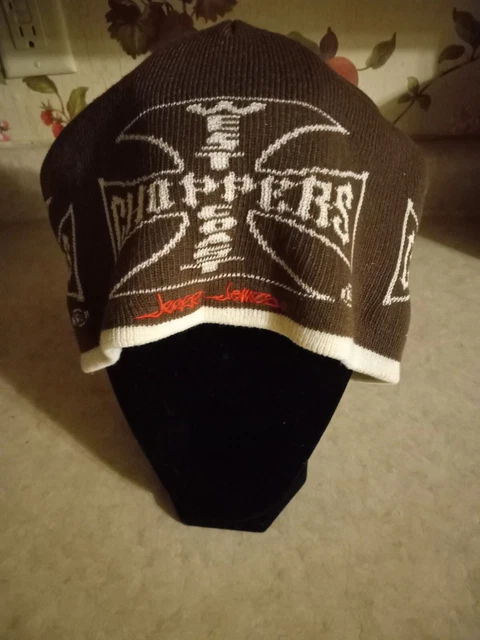 West Coast Choppers Navy Blue & Gray Beanie One Size Jesse James Motorcycles