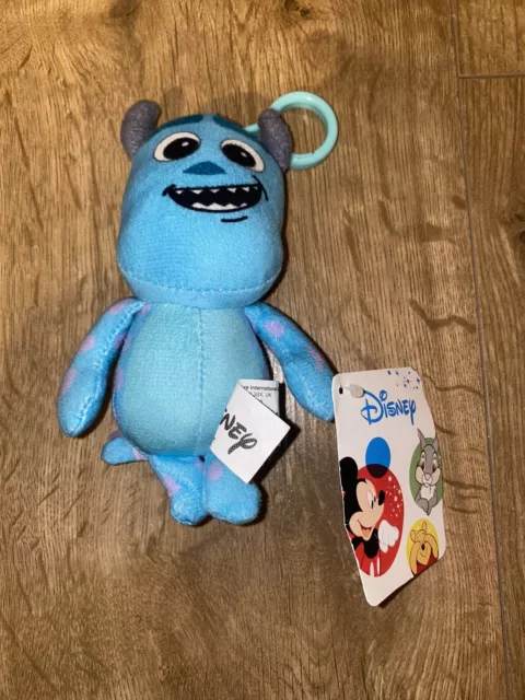 Disney Sully Monsters Inc Soft Toy Plush Keyring/Bag Clip New With Tags