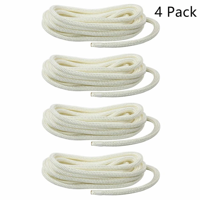 4 Pack 1/2 Inch×25 FT Double Braid Nylon Dock Line Mooring Rope Boat Dock Ropes