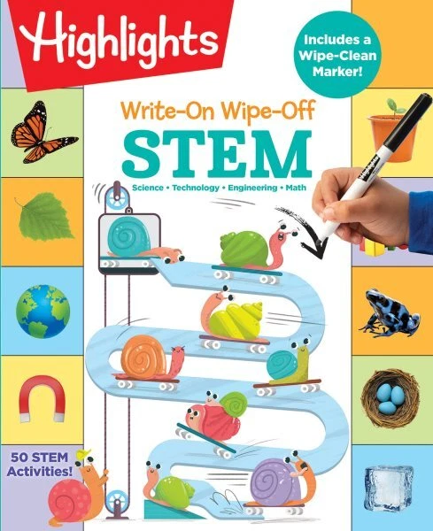 Write-On Wipe-Off : Stem, Paperback by Highlights Learning (COR), Like New Us...
