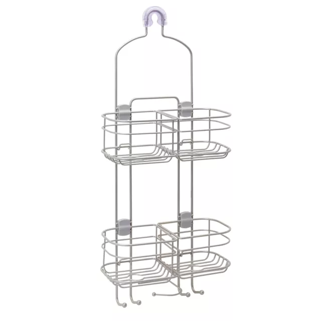 Expandable over-the-Shower Caddy with 4 Shelves, Satin Nickel