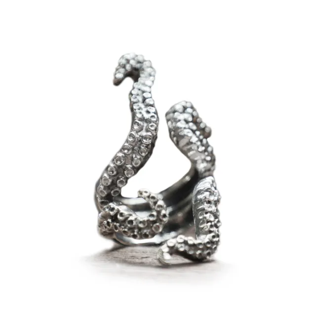 tentacle octopus biker ring unisex sterling silver 925 nautical viking punk boho