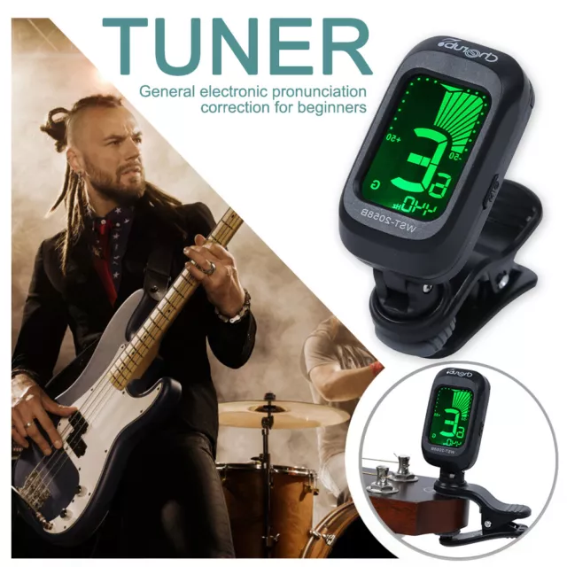 Ukulele Bass Clip-on LCD Display Tuning for Beginners Stringed Musical