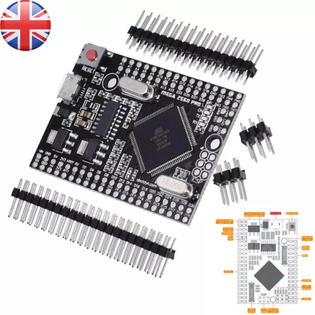 Arduino Mega 2560 PRO MINI Embedded, MCU ATmega25 Development Board UK