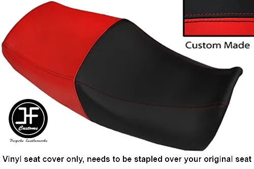 Black & Red Vinyl Custom For Yamaha Xjr 1200 95-99 1300 98-01 Dual Seat Cover