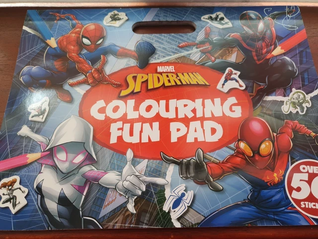 MARVEL SPIDER-MAN COLOURING Fun Pad LARGE Spiderman Colouring Book ...