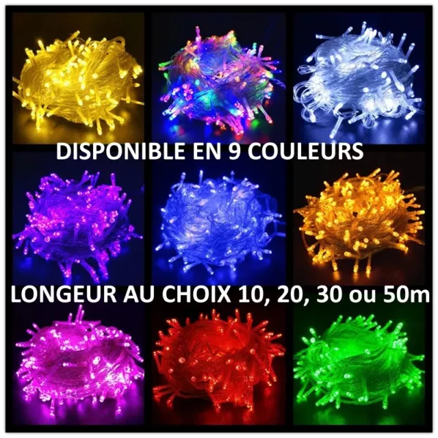 Guirlande lumineuse intérieur clignotante / DE 10 A 50m / 400leds / 9 COULEURS