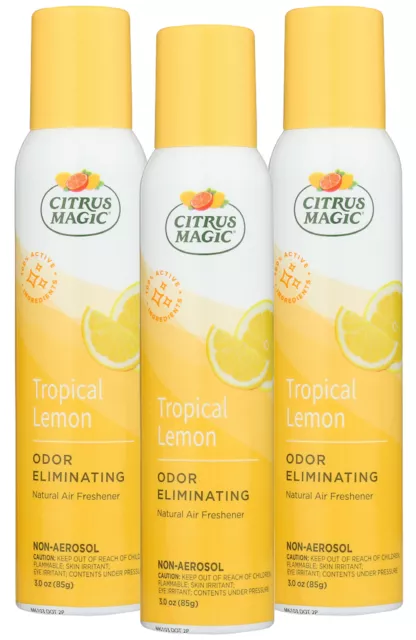 Citrus Magic Olor Eliminación de La Ambientador Spray, Tropical Limón, 3 Paquete