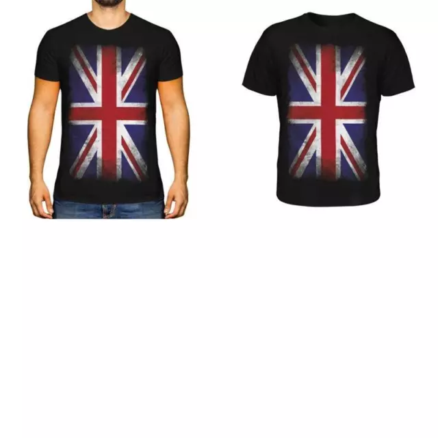 ABSTRACT UNION JACK Flag Print Mens T-Shirt UK GB Vintage Graphic Tee ...