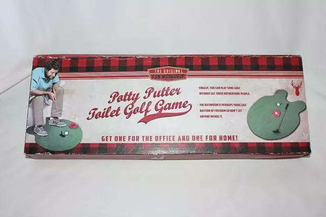 Toilet Mini Golf Game Funny Potty Putter Wash Room Putting Practice Novelty Gag