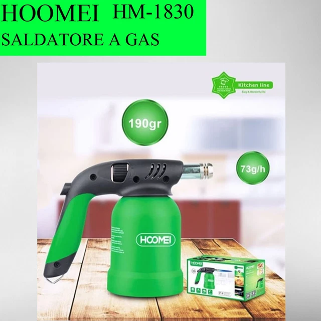 Saldatore A Gas A Cartuccia Bruciatore HOOMEI HM-1830 190gr con 73g/h