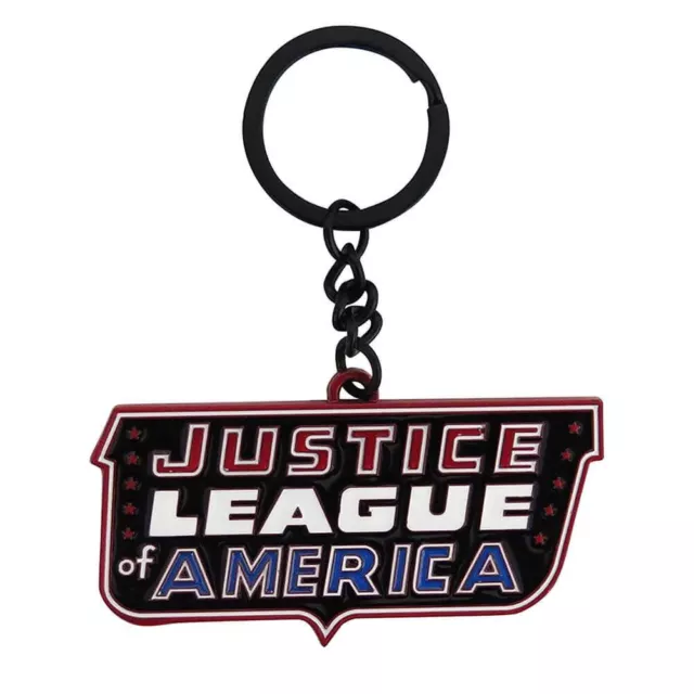 DC Comics Justice League of America Logo Metal Keyring Keychain - Batman Flash