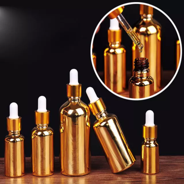 10pcs Gold Leer Tropfer Flaschen Glas Behälter Parfüm Make-Up Spender Heim