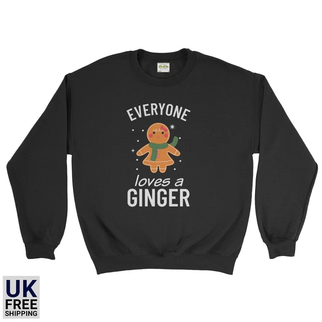 Everyones Loves A Ginger Gingerbread Man Funny Christmas Xmas Sweatshirt Jumper