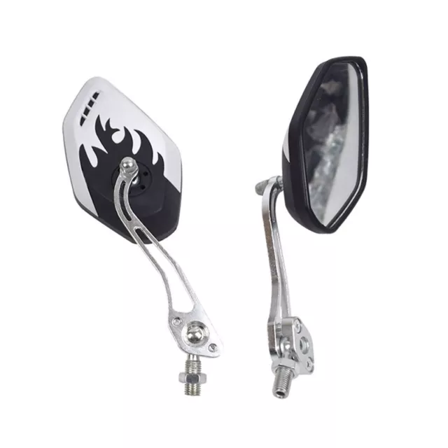 Universal Motorbike Scooter Rearview Flame Style Rear View 3