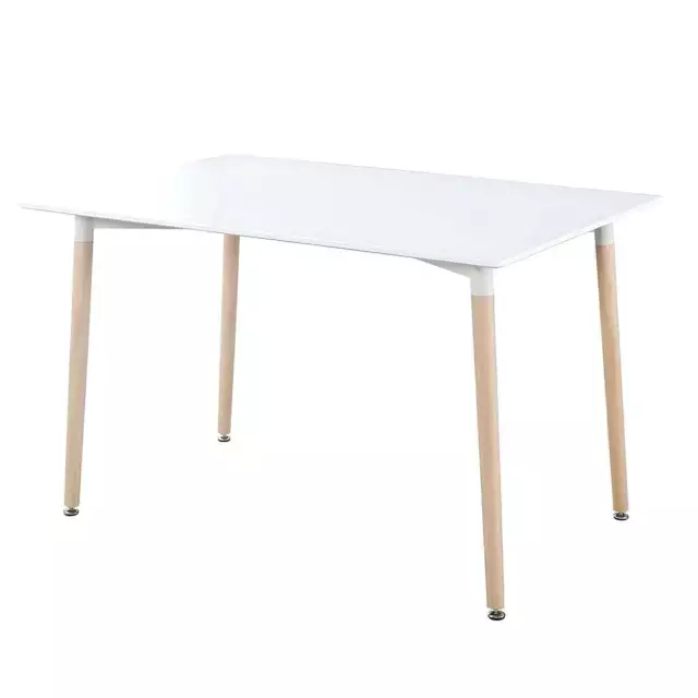 Mesa de comedor rectangular, estilo nórdico, patas madera, 120 x 80 cm - Malmo